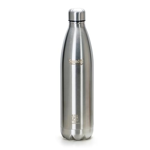 Sumeet Thermo1000 Stainless Steel 24 Hours Hot & Cold Isi Certified Double Walled Leak Proof Vacuum Flask/Water Bottle For Office/School/College/Gym/Picnic/Home/Trekking- 1000Ml, Silver