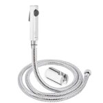 Bonkaso Hf-1045 Abs Plastic 360 Degree Swing Health Faucet With 1 Mtr Stainless Steel Flexible Hose Tube For Toilet, Chrome Finish – Jet Spray For Toilet (Pack Of 1)