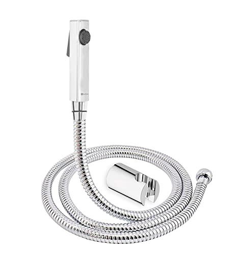 Bonkaso Hf-1045 Abs Plastic 360 Degree Swing Health Faucet With 1 Mtr Stainless Steel Flexible Hose Tube For Toilet, Chrome Finish – Jet Spray For Toilet (Pack Of 1)
