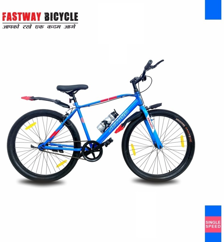 Fastway Bicycle Hopper Jetpro 26T , With 90% Assembled 26 T Road Cycle(Single Speed, Blue, Rigid)