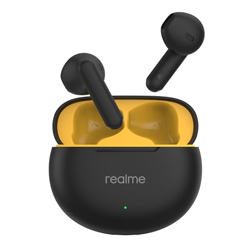 Realme Buds T01 Truly Wireless In-Ear Earbuds With Ai Enc For Calls, 13Mm Dynamic Driver, Upto 28Hrs Battery,88Mm Latency,Bluetooth V5.4 & Google Fast Pair (Black)