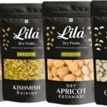 Lila Dry Fruits Premium Quality Cashew Nuts, Raisins, California Almonds, Dry Apricot Each 200Gm | Kaju , Badam, Khumani, Kishmish Combo| Budget Combo Pack | Dry Fruits Combo | 800Gm Almonds, Cashews, Raisins, Apricots(4 X 200 G)