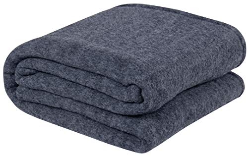 Vas Collections Woolen Blanket Warm And Super Soft Heavy Weight Single Bed Blankets For Heavy Winter (Grey,152X225 Cm,1400 Gram) (Charcoal & Grey), Breathable