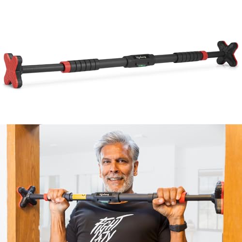 Lifelong Pull Up Bar For Home – Adjustable Rod 70Cm To 100Cm Width, Wall Mounted Without Screws – Door Pull Up Bar To Increase Height – Chin Up Bar Weight Capacity 200 Kgs