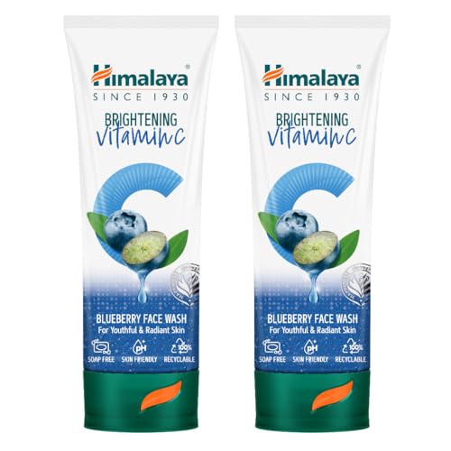 Himalaya Brightening Vitamin C Blueberry Face Wash | Brightening Face Cleanser | Remove Dull Skin | 100Ml (Pack Of 2)