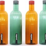 Nayasa Bono Water Bottle | Leak Proof | Bpa Free 1000 Ml Bottle(Pack Of 6, Orange, Green, Plastic)