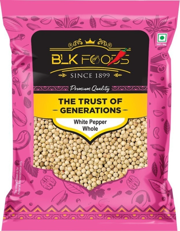 Blk Foods Select White Pepper Whole (Safed Mirch Sabut)(200 G)