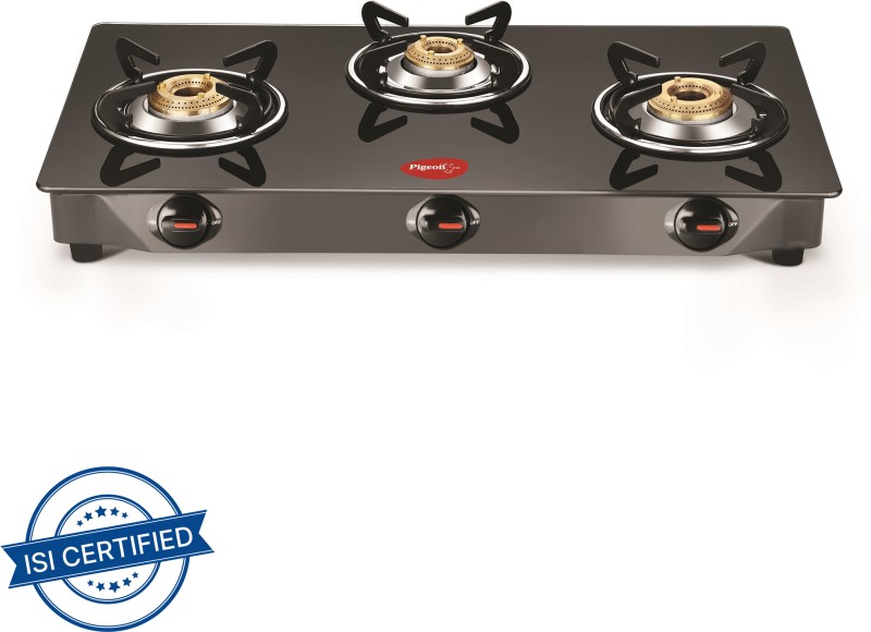 Pigeon Brunet Glass Manual Gas Stove(3 Burners)