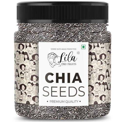 Lila Dry Fruits Chia Seeds 500 Gms | 100% Natural, Ready-To-Eat, Vegan, Gluten-Free, High In Fiber & Omega-3 Chiya Seeds | Ideal For Smoothies, Salads, And Snacks | Perfect For Gifting