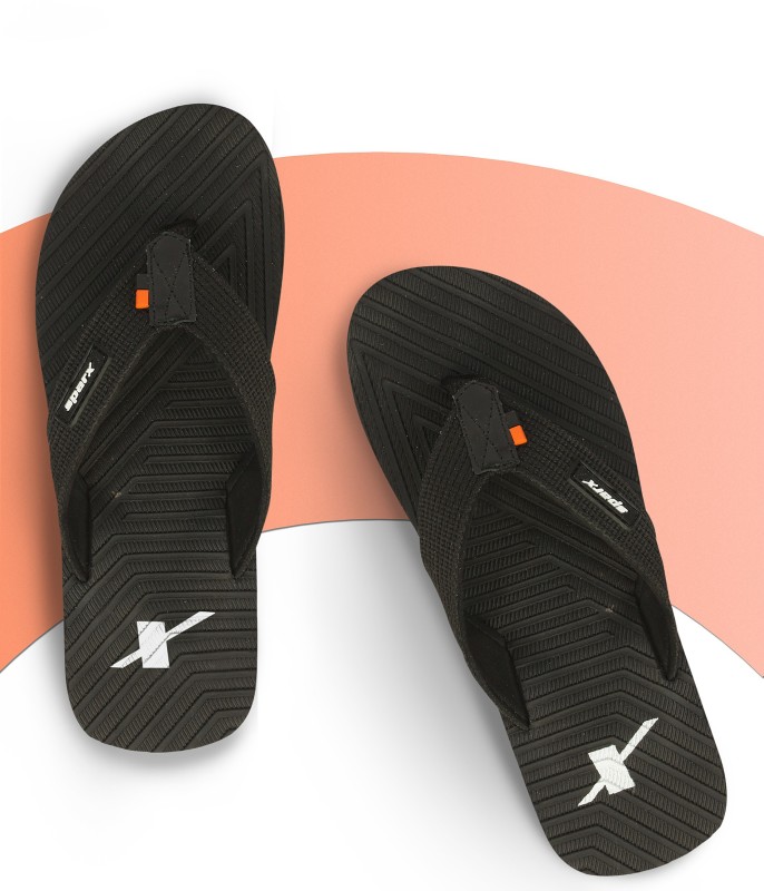 Sparx Men Flip Flops(Black, White , 7)