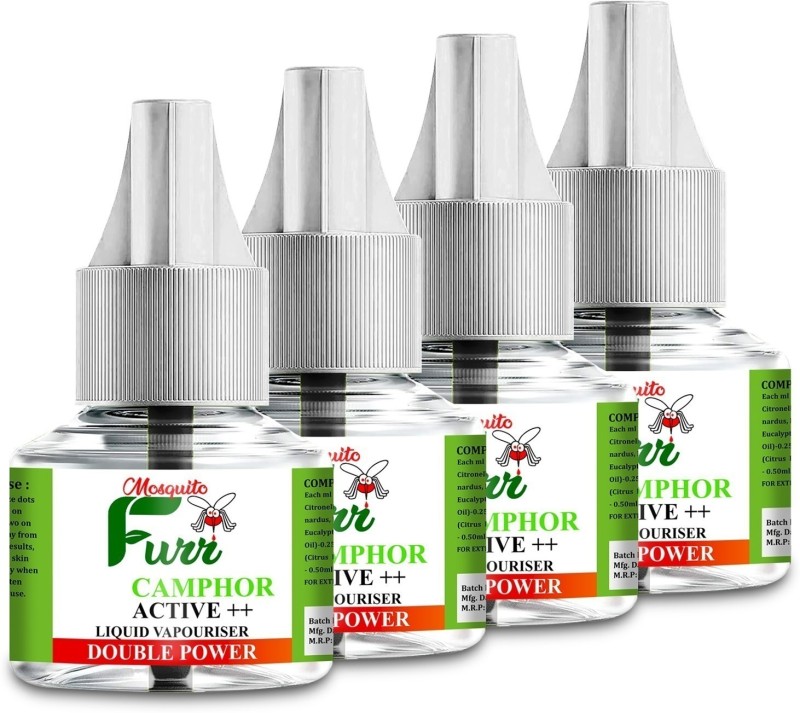 Mosquito Furr Camphor Active Plus Liquid Mosquito Vaporiser Refill Mosquito Vaporiser Refill(4 X 45 Ml)