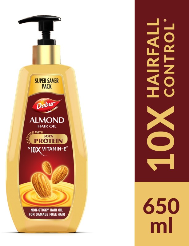 Dabur Almond With 10X Vitamin E Nourishment & Keratin Protein For Hair Fall Control Hair Oil(650 Ml)