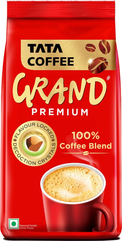 Tata Coffee Grand Premium | 100% Coffee Blend | With Flavour Locked Decoction Crystals Instant Coffee(200 G)