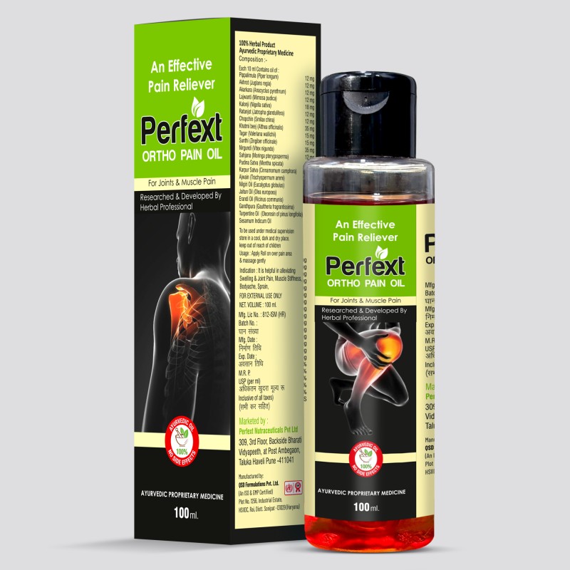 Perfext Nutraceuticals Ayurvedic Ortho Painrelief Oil For Senior Citizens|Cures Muscle,Joint &Knee Pain Liquid(100 Ml)