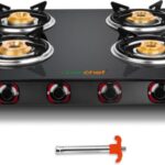 Greenchef Ebony Glass Manual Gas Stove(4 Burners)