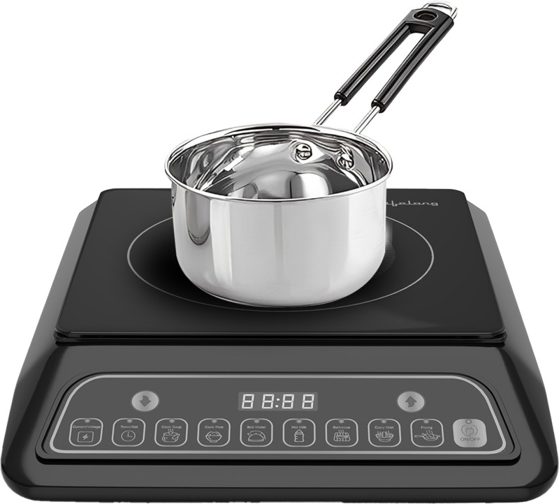 Lifelong 2000 W Induction Cooktop Push Button(Black, Combo Induction 2000 W And Saucepan 14Cm)