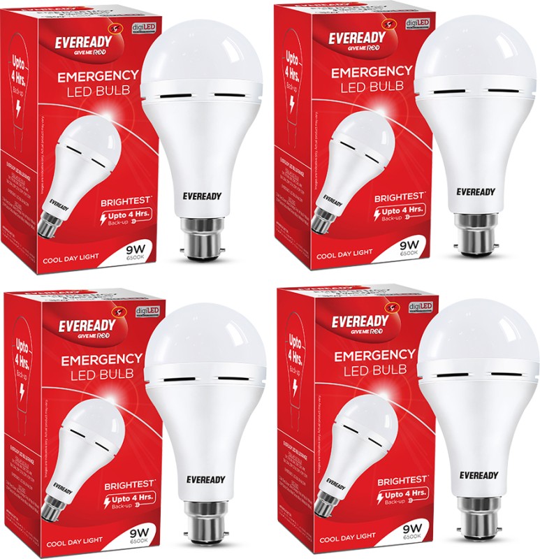 Eveready 9W Inverter Bulb Pack Of 4 3 Hrs Bulb Emergency Light(White)