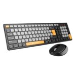 Portronics Key7 Combo Wireless Keyboard & Mouse Set With 2.4 Ghz Usb Receiver, 10M Working Range, 12 Shortcut Keys, Adjustable Dpi, 10 Million Key Life & Click Life For Pc, Laptop, Mac (Grey+Orange)