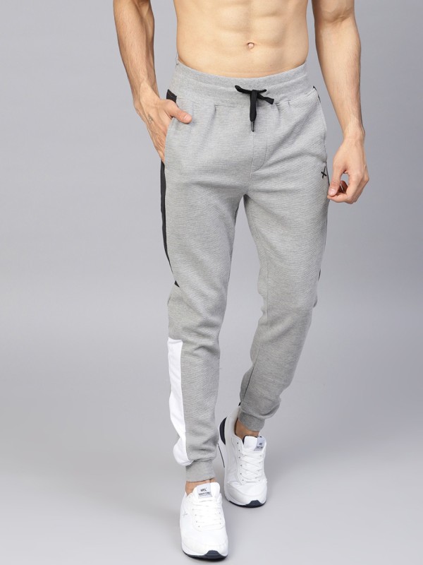 Hrx By Hrithik Roshan Colorblock Men Grey Track Pants
