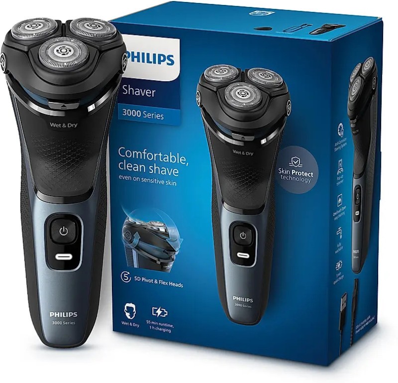 Philips S3144/03  Shaver For Men(Black, Blue)