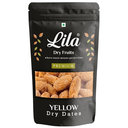 Ldf Fresh Yellow Dry Dates Khajur Khajoor, Medium Grade Size, 1Kg