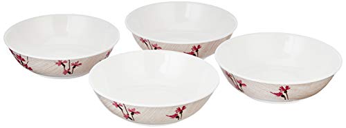 Amazon Brand – Solimo Classico Melamine Serving Bowls (White, 7.5 Inches) – Set Of 4