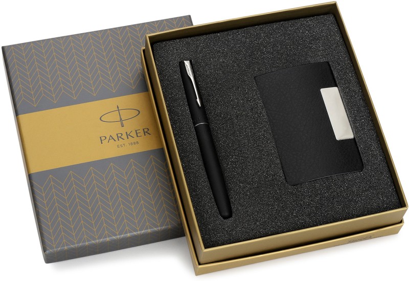 Parker Frontier Ct Fountain Pen�With Card Holder(Ink Color – Matte Black)