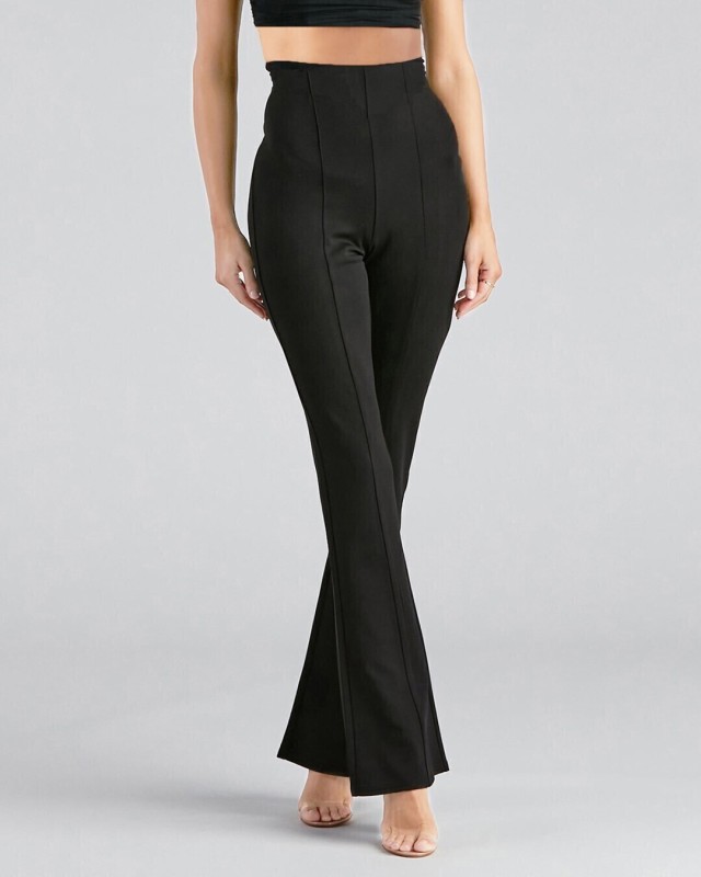 Vdtrend Regular Fit Women Black Trousers