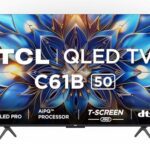 Tcl 126 Cm (50 Inches) 4K Ultra Hd Smart Qled Google Tv 50C61B (Black)