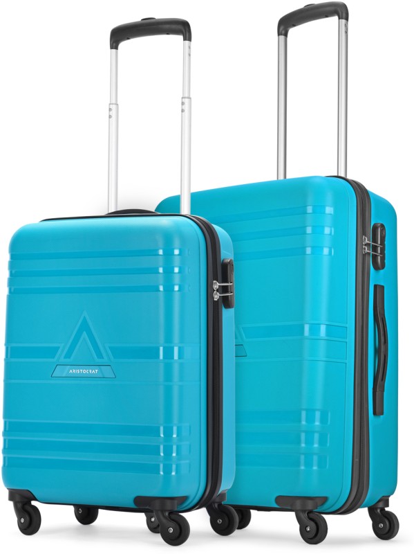 Aristocrat Airstop 2P Set (Cabin+Medium) – Trolley Bag Cabin & Check-In Set 4 Wheels – 25 Inch