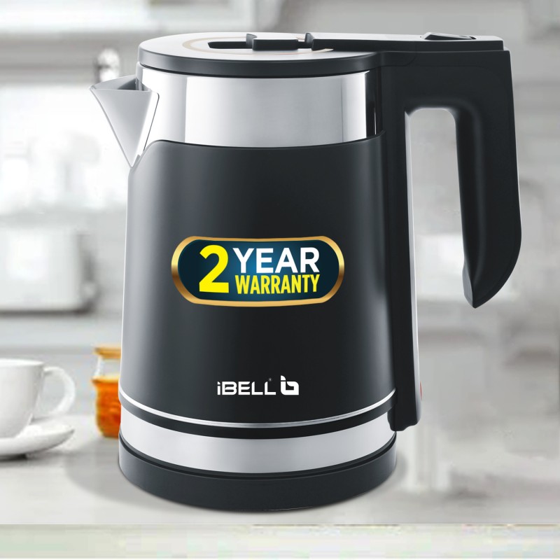 Ibell Sek170Bm 1.7L Premium Kettle, Stainless Steel With Coating, Auto Cut-Off, 1500W Electric Kettle(1.7 L, Black, Silver)