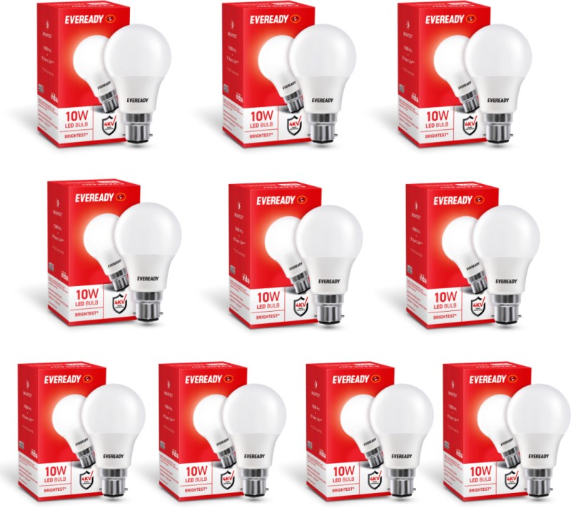 Eveready 10 W Standard B22 Led Bulb(White, Pack Of 10)