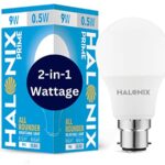 Halonix 2 In 1 All Rounder 9W,0.5W B22D Led Bulb Cool White & Off White,Pack Of 1, Multi Wattage With Adjustable Led Light