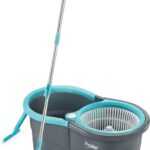 Prestige Alpha With 2 Microfiber Heads 360 Degree Spinner Mop Set(Grey, Blue)