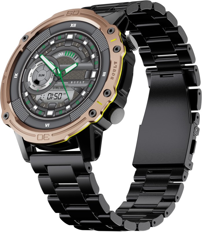 Boult Striker With Rugged & Shock Proof Design, Bt Calling, 700 Nits, Metallic Frame Smartwatch(Copper Metal Strap, Free Size)