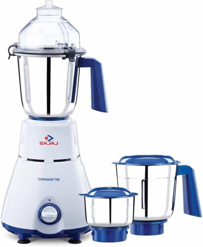 Bajaj Mixer Grinder 750 W Mixer Grinder(Typhoon | 3 Jars | White)