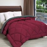 Flipkart Smartbuy Solid Double Comforter For  Mild Winter(Microfiber, Maroon, Grey)