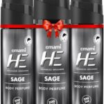 He Sage Deodorant Spray  –  For Men(120 Ml, Pack Of 3)