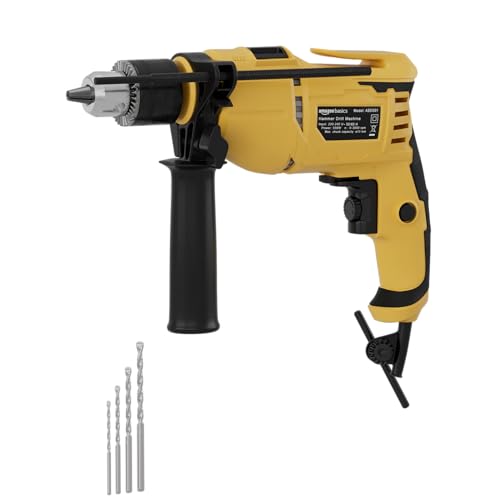 Amazon Basics 550W 13Mm Corded Variable Speed Reversible Power Hammer Drill Machine, Yellow