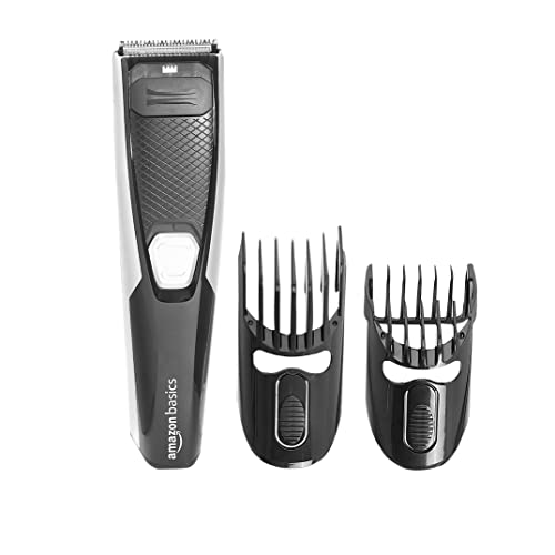 Amazon Basics Men Rechargeable Beard Trimmer With Multiple Length Settings – 60 Minutes Run Time (Black)