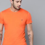 Hrx By Hrithik Roshan Solid Men Round Neck Orange T-Shirt