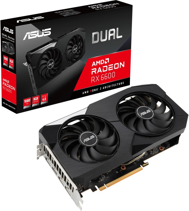 Asus Amd Radeon Dual-Rx6600-8G-V2/ Dual-Rx6600-8G-V3 8 Gb Gddr6 Graphics Card