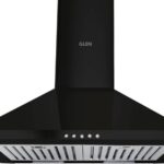 Glen Chimney Mia Blk 60 1100M3 Bf Ltw Pyramid 60 Cm| Baffle Filter | Low Noise Wall Mounted Black 1100 M3/H Chimney