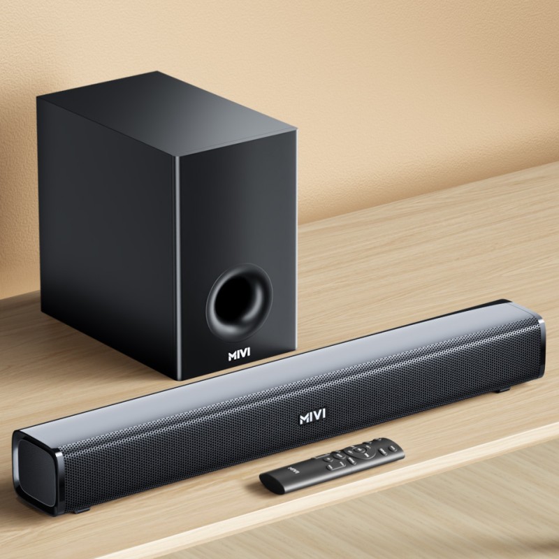 Mivi Fort H160 Soundbar, 160 Watts, 2.1 Channel, Multi-Input And Eq Modes, Bt V5.1 160 W Bluetooth Soundbar(Black, 5.1 Channel)