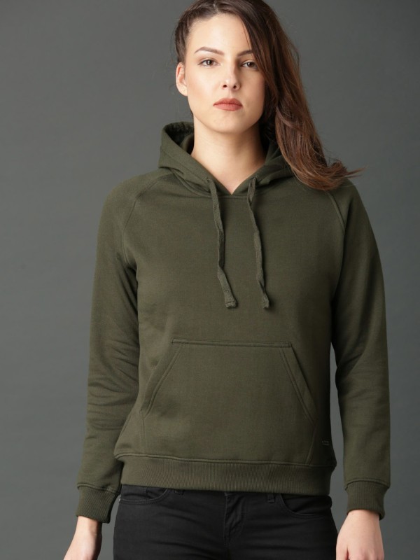 Roadster Full Sleeve Solid Women Sweatshirt