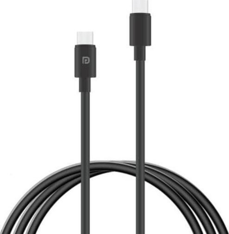 Portronics Usb Type C Cable 2 A 1 M Por-1088 Konnect Core C(Compatible With All Type C To Type C Supported Devices, Black, One Cable)