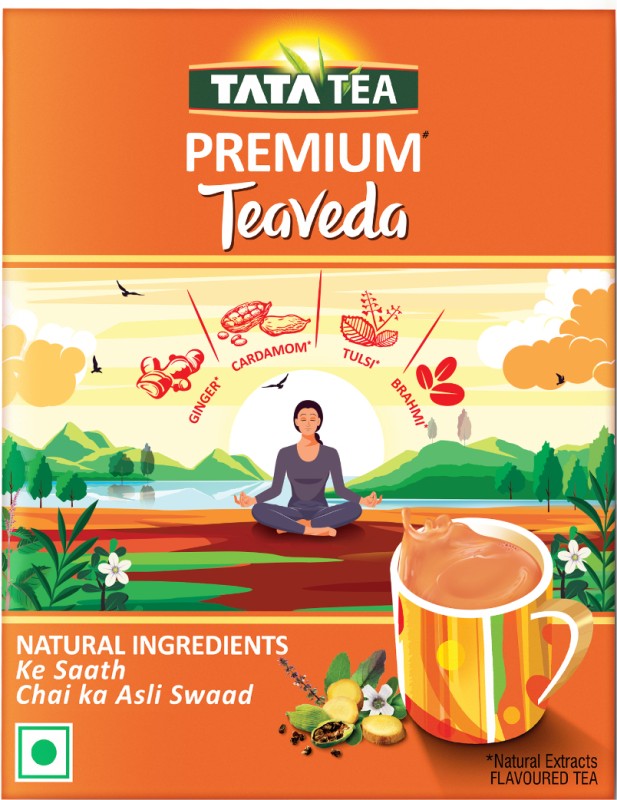 Tata Tea Premium Teaveda Tulsi, Cardamom, Ginger Black Tea Box(500 G)