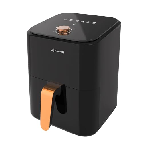 Lifelong Air Fryer | 1 Year Warranty | 1200W, 4L, Air Fryer For Home, Airfryer, Electric Air-Fryer With 360° Hot Air Circulation Technology & Timer Control, Up To 90% Less Oil Usage (Llhfd429, Black)