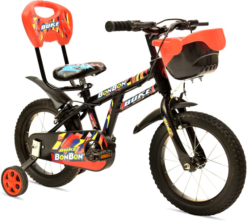 Avon Buke Bonbon14T Kids Cycle With Training Wheels For Boys|Road Cycle 14 T Hybrid Cycle/City Bike(Single Speed, Black, Rigid)