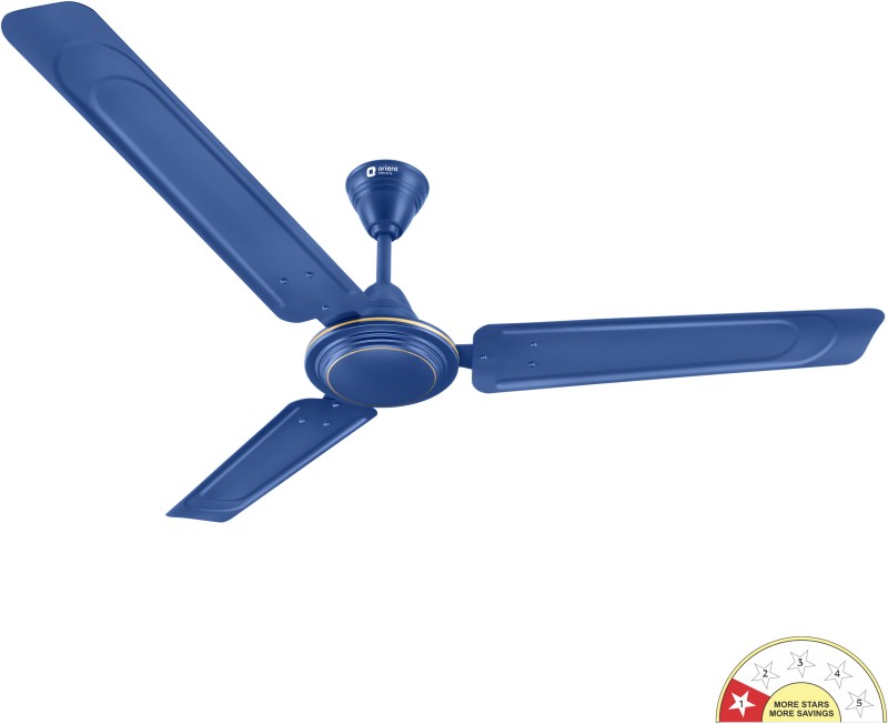 Orient Electric Ujala Air Bee Star Rated 1 Star 1200 Mm 3 Blade Ceiling Fan(Matt Blue | Pack Of 1)